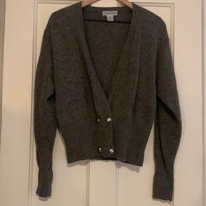 Vintage David Hollis gray wool cardigan